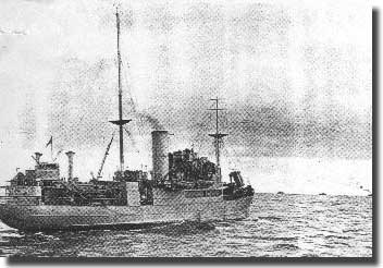 A Rescue Ship at sea with a convoy