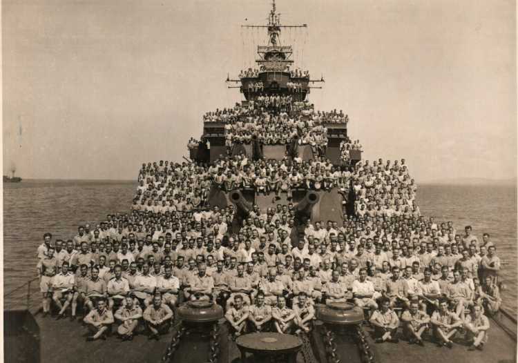 Shropshire's crew, Lingayen Gulf, January 1945